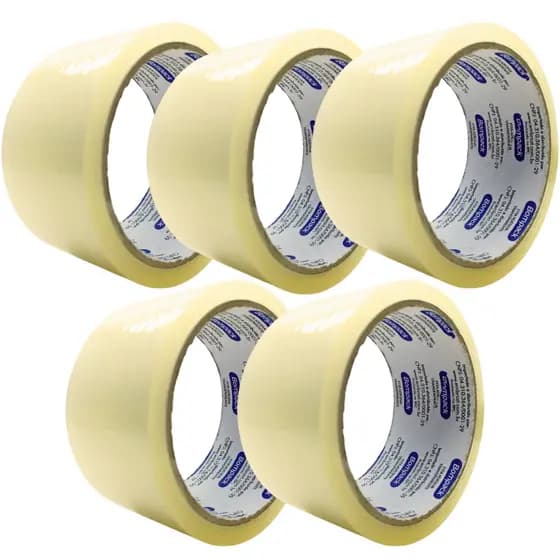 5 Fitas Larga Transparente 48mmx45m Embalagem Embalar Caixas Empacotamento Alta Aderencia Durex