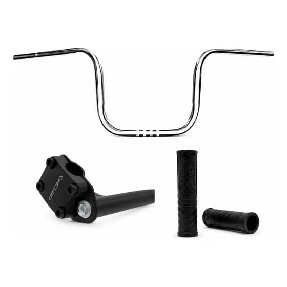 Guidão De Bike Modelo Moto Cromado+ Suporte Mesa C/expander + Manopla Absolute Urban Bike Bicicleta