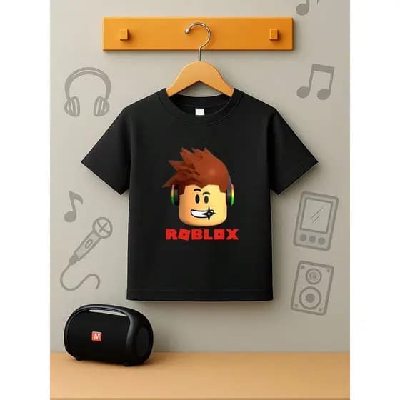 Camiseta Infantil Camisa Juvenil Roblox Casual Manga Curta Algodão Premium Confortável Jogo Online