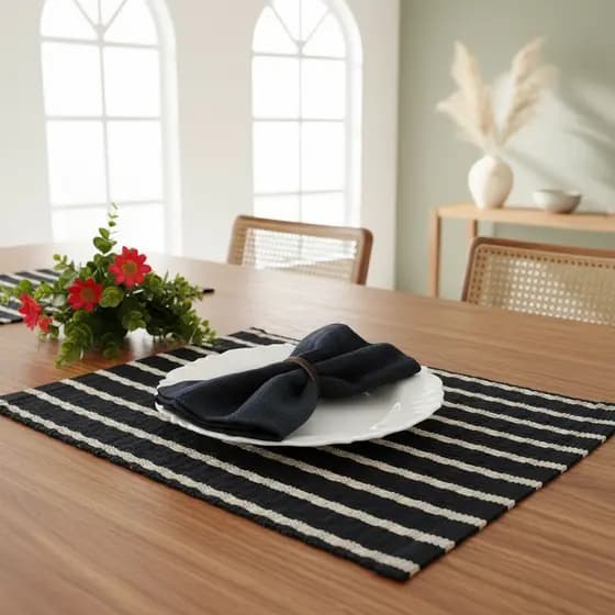 Kit Jogo americano luxo Artesanato Tear Mineiro, 2 ou 6 lugares. Decoração mesa posta cozinha.