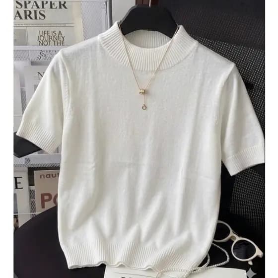 Blusa Feminina Blusinha Fresquinha Casual Com Manga Curta Moda Tendência Elegante Moda Verão