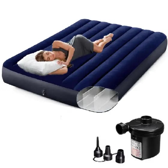 Colchão Inflavel Casal INTEX Fiber Tech + Bomba Eletrica 110v ou 220v