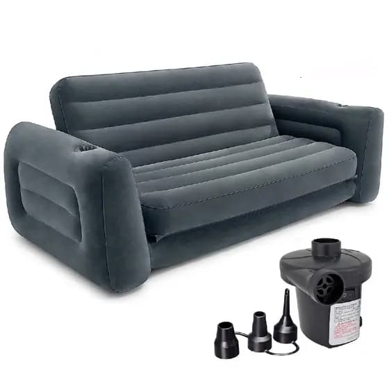 SOFÁ CAMA INFLÁVEL INTEX 2 LUGARES SUP ATÉ 200KG 2,03 X 2,31 X 0,66M
