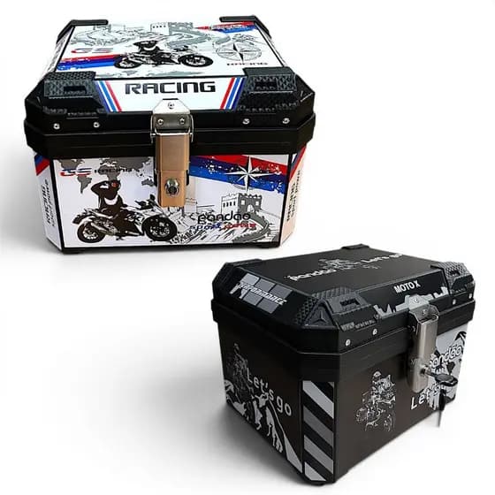 Baú Bauleto 45 Litros Com Base Fixação Blastico P/Moto Universal