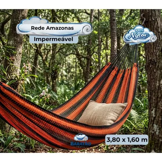 Rede Amazonas 100% Nylon 3,80m - Impermeável Rede De Camping Rede De Descanso