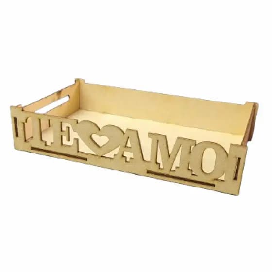 Kit 10 unidades Bandeja Te Amo 26x15x5cm Cesta Aniversario Lembrancinha Presente Amor