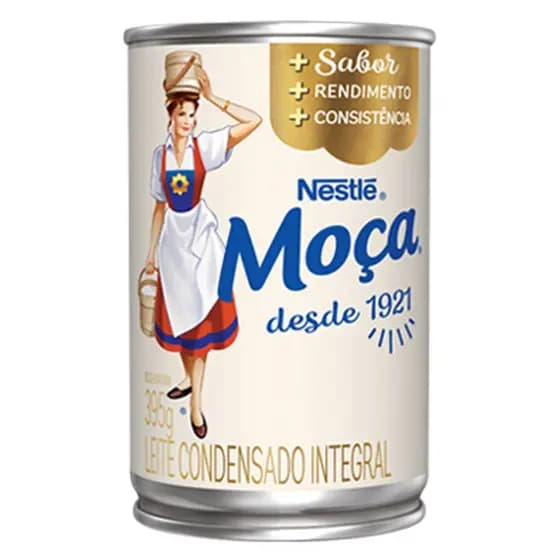 Kit com 3 lata LEITE CONDENSADO MOÇA INTEGRAL 395g