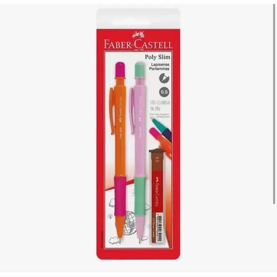 Lapiseira Poly Slim Faber-Castell 0.5mm e 0.7mm Kit com unidades