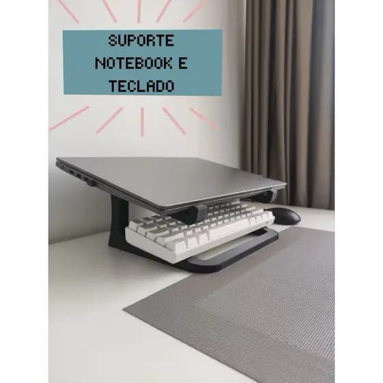 Suporte Notebook Laptop com teclado Universal Apoio Levantar Home Office