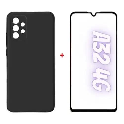 Capa Capinha Aveludada + Película Vidro 9D Para Galaxy A32 4g