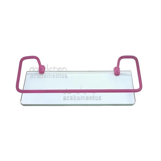 Porta Shampoo Roxo Metal Prateleira Reta P/ Box Cor Roxo Vidro Incolor