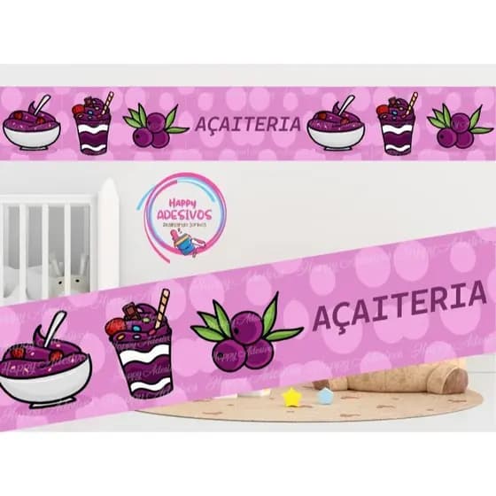 Faixa Decorativa - Açai - Açaiteria - Confeitaria - Sorvrteria