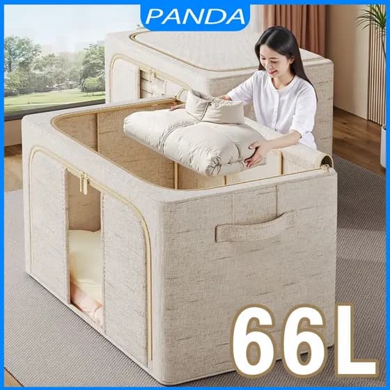 Caixa Organizadora 66L 50x40x33cm Antimofo Impermeável Guarda Roupas Brinquedos Sapatos Viagem Zíper Antivazamento