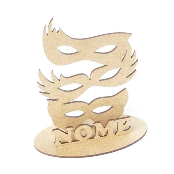 Centro de mesa baile de máscaras com base personalizada em mdf cru aniversários e festas
