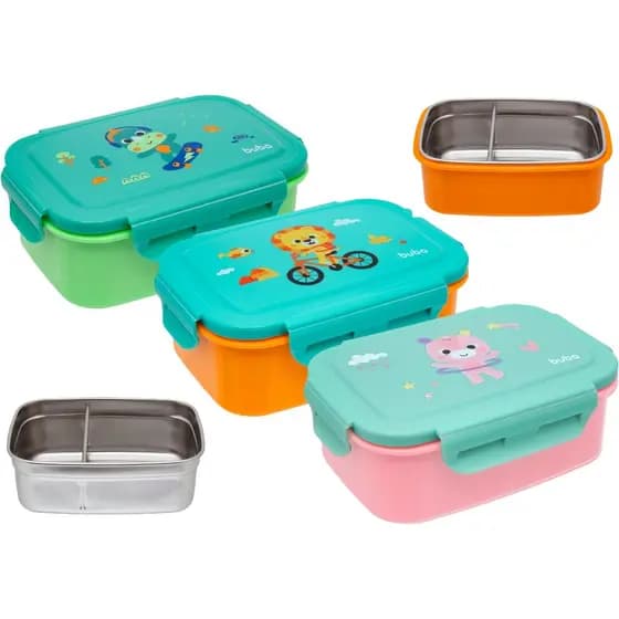 Bentô Box Buba Zoo Divisórias Lancheira Marmita Pote Merenda