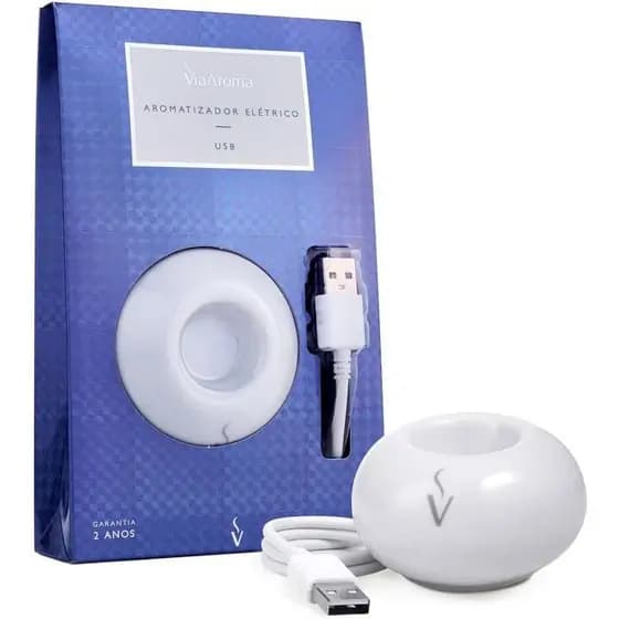 Aromatizador USB Porcelana Difusor Elétrico Para Ambientes