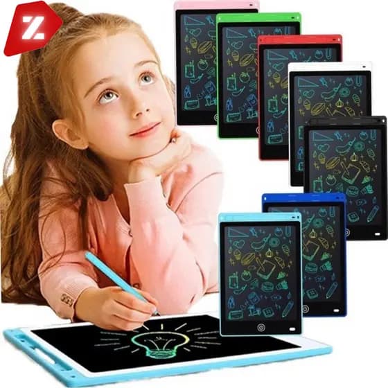 Kit 5 Lousa Mágica Tela Lcd Tablet Infantil De Escrever E Desenhar 8.5/10/12 Polegadas