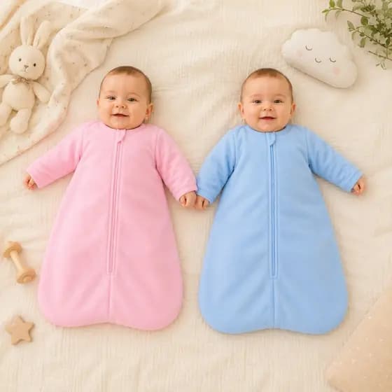 Saco de Dormir para Bebê Casulo Com Zíper Pijama Manga Longa para Menino ou Menina Inverno
