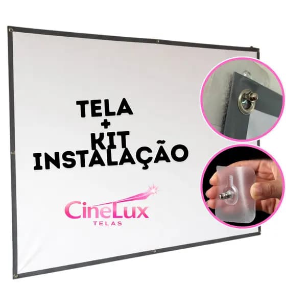 Tela Telão Telona de Projeção Projetor Datashow com Ilhós 100 Polegadas Qualidade Profissional