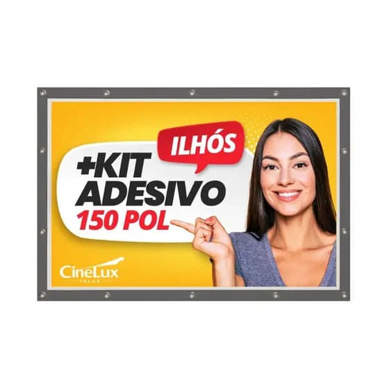 Tela de Projeção 150 Polegadas com Ilhós Branca Ideal para Cinema em Casa
