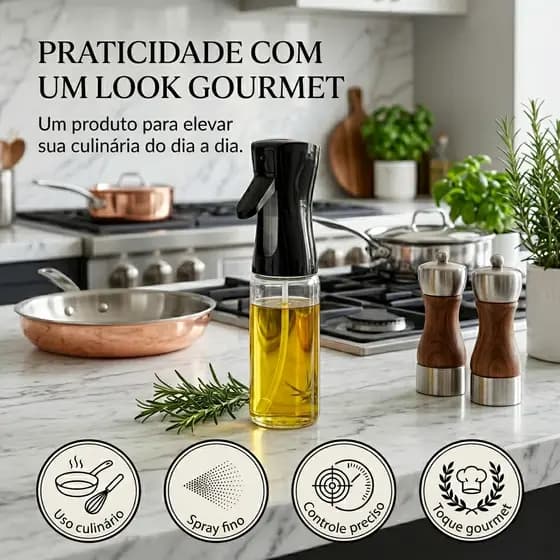 Kit 2 Pulverizador Azeite Vinagre Vidro 240ml Borrifador Tempero Salada Cozinha Dupla Kit 2 Peças