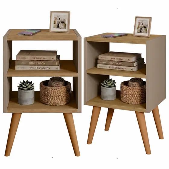 Kit 2 Mesa De Cabeceira Mesa Decorativa Quarto Melissa - São 2 UNIDADES, OFERTA RELAMPAGO - Inova Decor