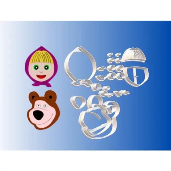 Kit Cortador Masha e o Urso 5 cm