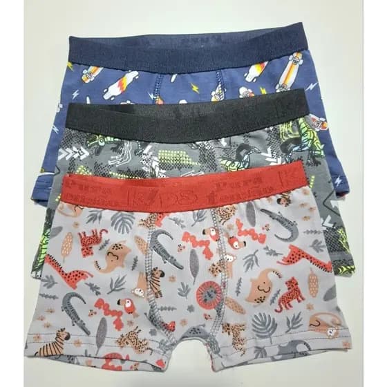 Kit 03 Cueca box cotton infantil
