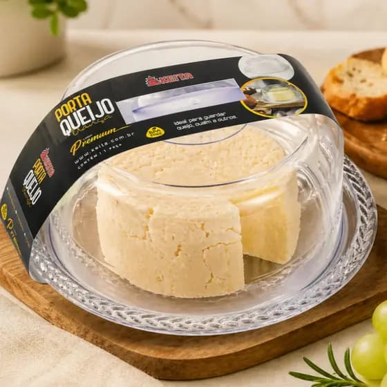 Porta Queijo - Queijeira em Acrílico com Tampa - Linha Premium