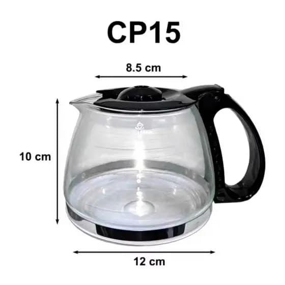 Jarra para Cafeteira CP15 - 15 Cafés Vidro Resistente com Tampa – Peça de Reposição Compatível