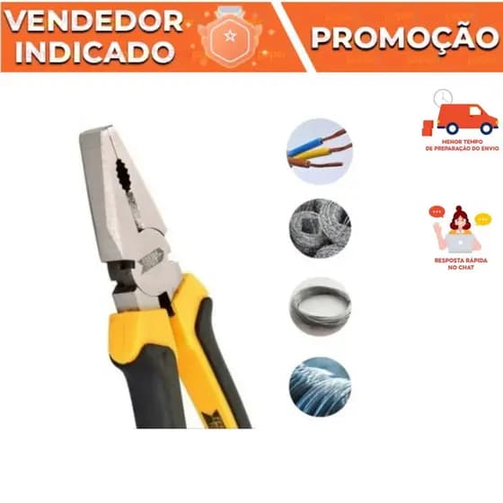 Alicate Universal 5 Polegadas Cabo Revestido Em Borracha