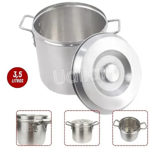 Caldeirão linha hotel 3,5 litros pequeno n°18 cm Panela Aluminio cm Cervejeiro