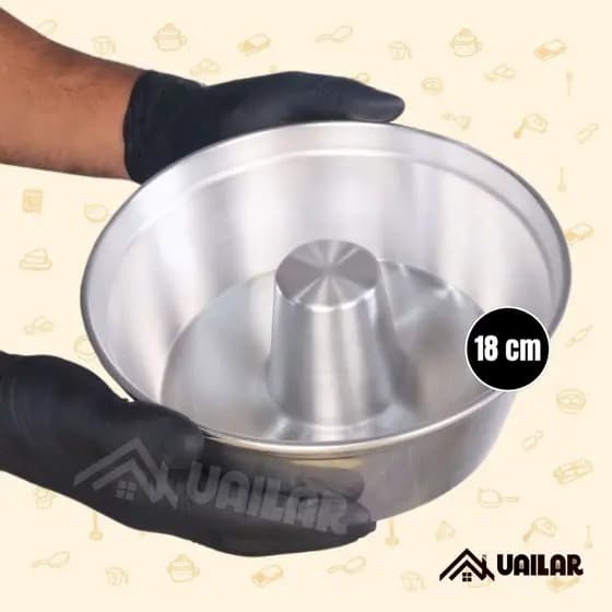 Forma assadeira 18x7cm para bolo pudim Assadeira Bolo Pudim Redonda Tubo - 1,4L forma de bolo multiuso