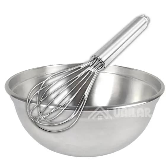 Kit Batedor Fue Inox 31cm + Tigela aluminio 26cm polida