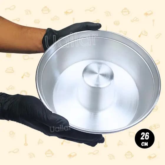 Forma grande bolo pudim n°26 - 3,8L - assadeira com cone forma para pudim bolo bolão cozinha multiuso aluminio