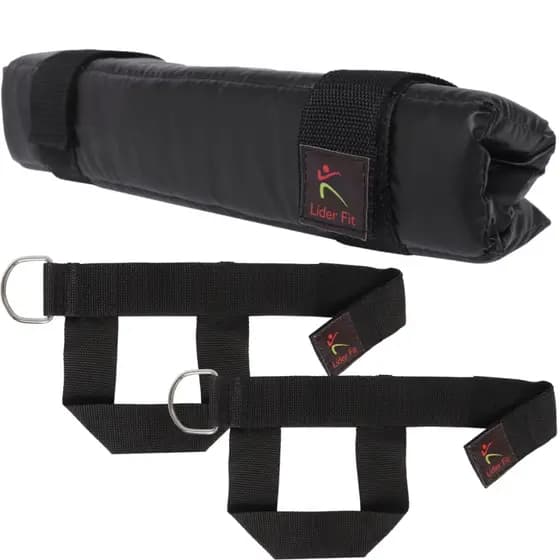 Protetor Para Barra De Agachamento + Alça Cross Over Para Musculação