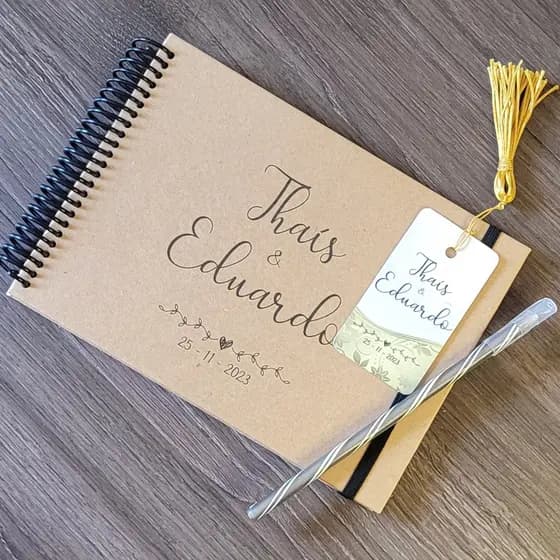 Caderno Álbum Livro de Assinatura para Casamento
