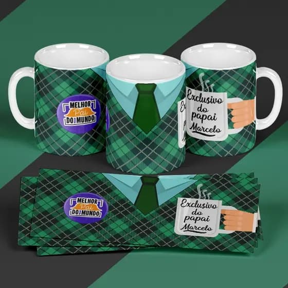 Caneca Personalizada Presente Dia dos Pais (várias opções de times)