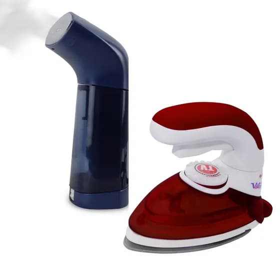 Kit Viagem Mini Ferro Bivolt + Passadeira a Vapor Portátil