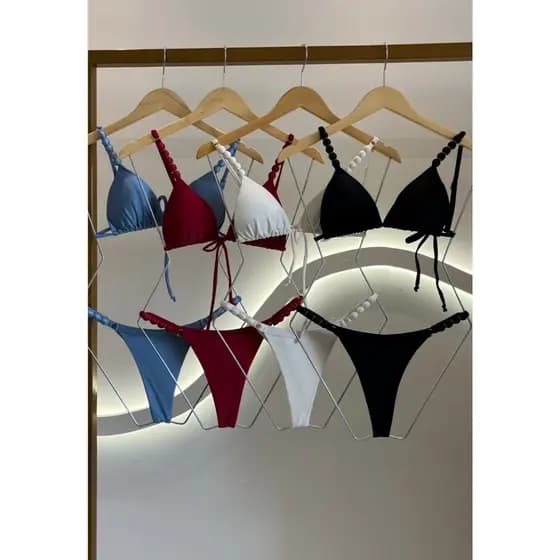 Biquíni fio dental com regulagem bojo removível em Lycra