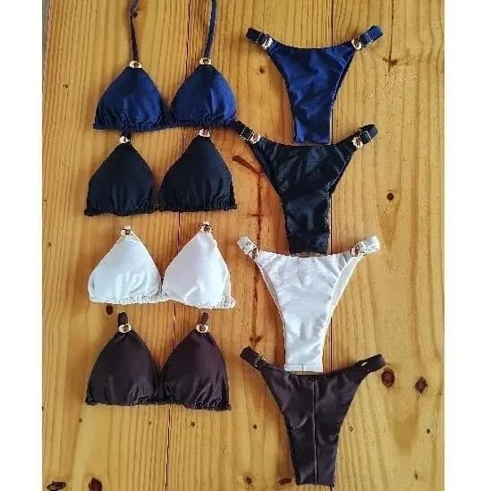 Biquíni Cortininha Calcinha Regulável - Biquíni para Bronze - Biquíni Blogueira