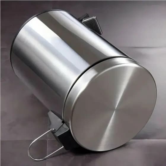 Lixeira 5 Litros De Aço Inox Redonda Cesto Balde Banheiro