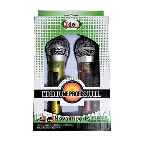 2 Microfone Profissional Dinamico Com Fio P/ Karaoke Cabo 3m