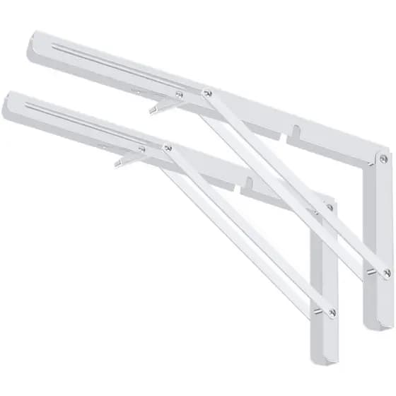 Kit 2 Suporte Mão Francesa Dobrável Retrátil 25cm Reforçada Cantoneira Mão Francesa Para Prateleira