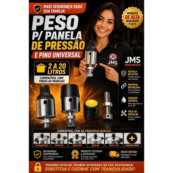 Peso P/Panela De Pressão e Pino Universal - 2 a 20 litros
