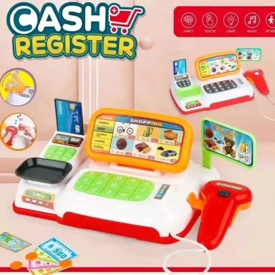 Caixa Registradora Brinquedo Infantil Mercadinho Scanner Luz E Som Maquina Registradora Menino Menina