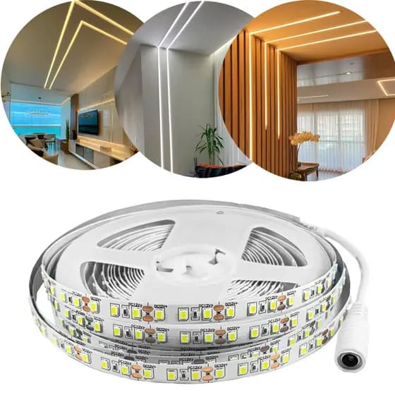 Kit 3 Fita LED 3528 12V 120 LEDs 5 Metros Alta Luminosidade perfil de led IP20 12W/M 1440Lm