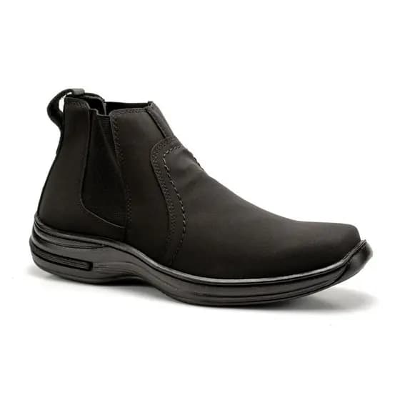 bota social ortopédica de couro sintetico botina masculina confortavel