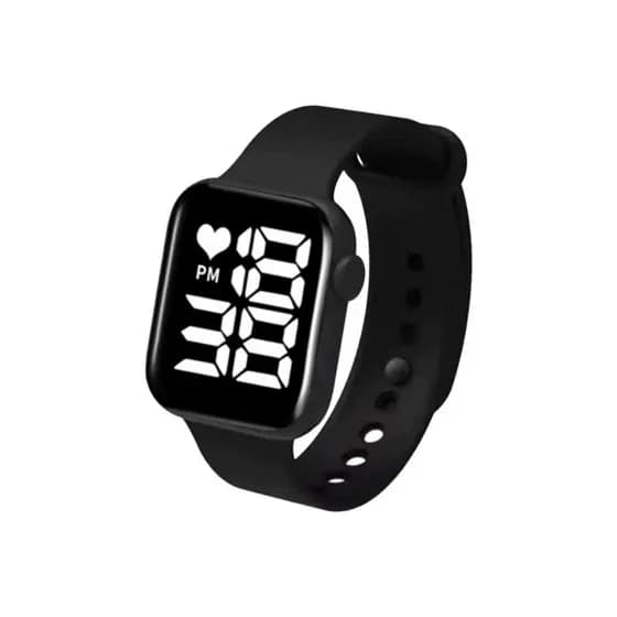 relogio ponteiro digital LED quadrado smartwatch