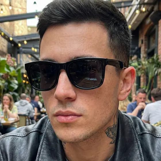 Óculos de Sol Masculino Quadrado Ilook Design Clássico Preto Proteção UV400